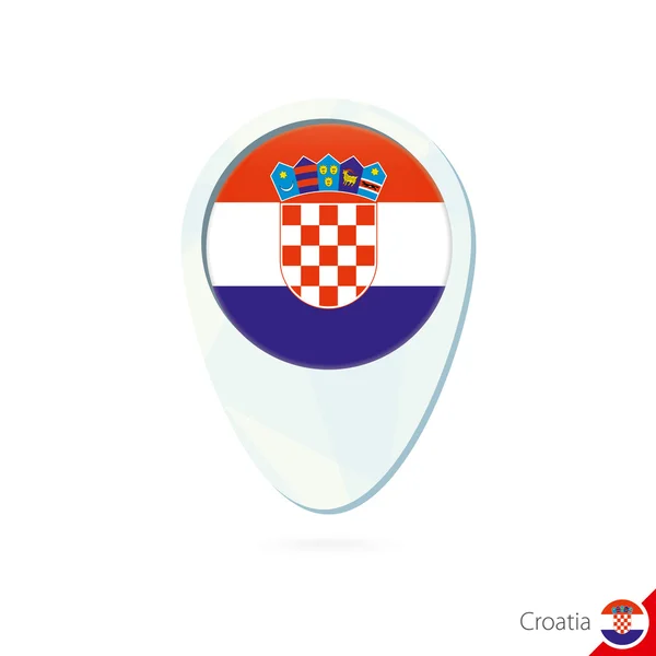 Croacia bandera mapa ubicación pin icono sobre fondo blanco . — Vector de stock