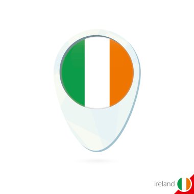 Ireland flag location map pin icon on white background. clipart