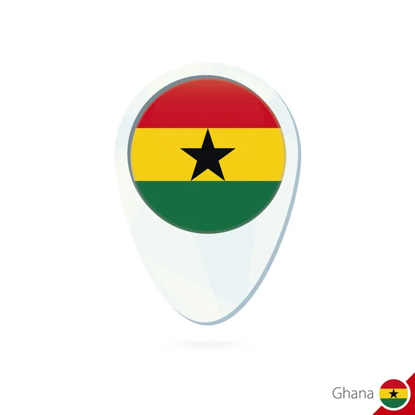 Ghana flag location map pin icon on white background. — Stock Vector