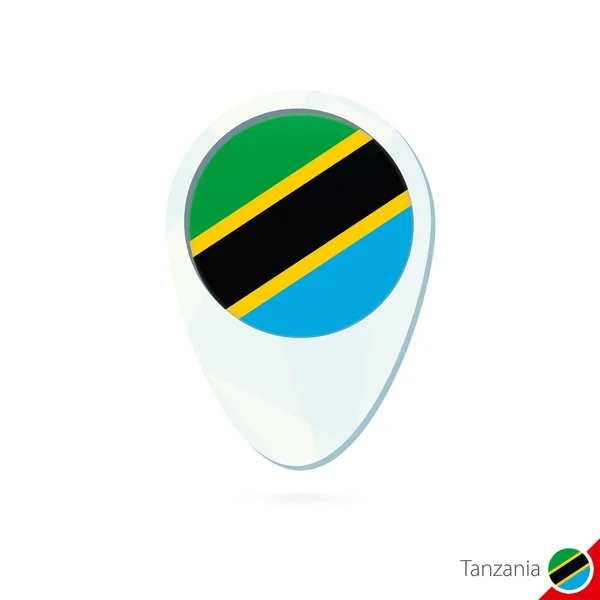 Τανζανία τοποθεσία χάρτη pin εικονίδιο με τη σημαία σε λευκό φόντο. — Διανυσματικό Αρχείο