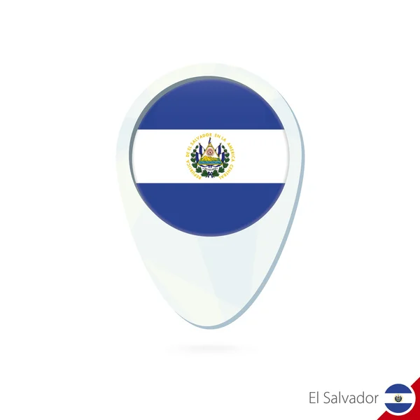 白色背景上的萨尔瓦多国旗位置地图图钉图标. — 图库矢量图片