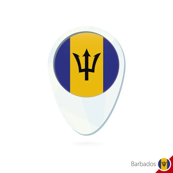 Barbados Flagge Standort Karte Pin-Symbol auf weißem Hintergrund. — Stockvektor