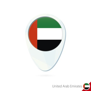 United Arab Emirates flag location map pin icon. clipart