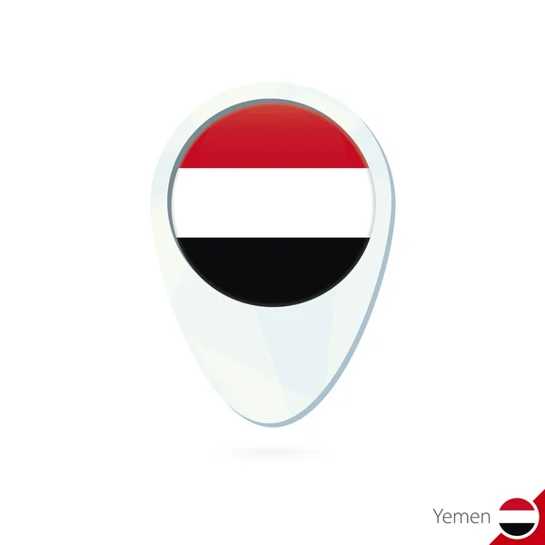 Yemen Flagge Standort Karte Pin-Symbol auf weißem Hintergrund. — Stockvektor