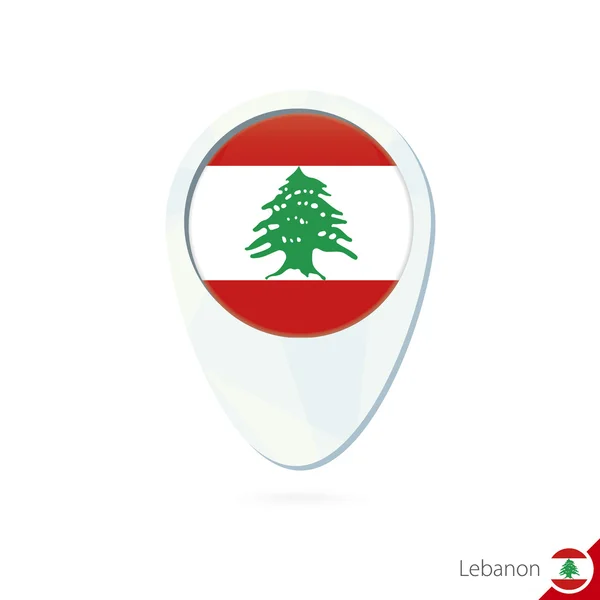 Lübnan Bayrağı konumu harita PIN simgesi beyaz arka plan üzerinde. — Stok Vektör