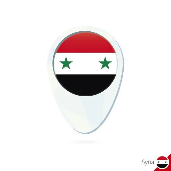 Syrien flag location map pin symbol auf weißem hintergrund. — Stockvektor