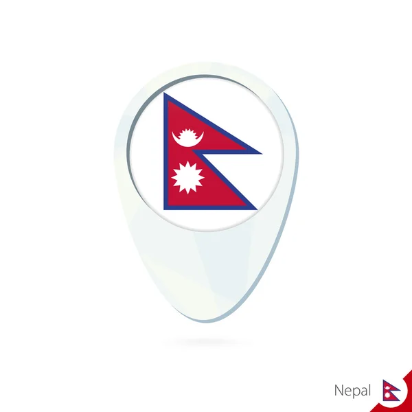Drapeau du Népal icône de carte de localisation sur fond blanc . — Image vectorielle