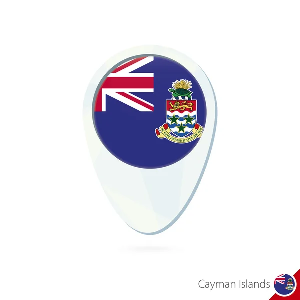 Ilhas Cayman localização da bandeira ícone do pino de mapa no fundo branco . — Vetor de Stock