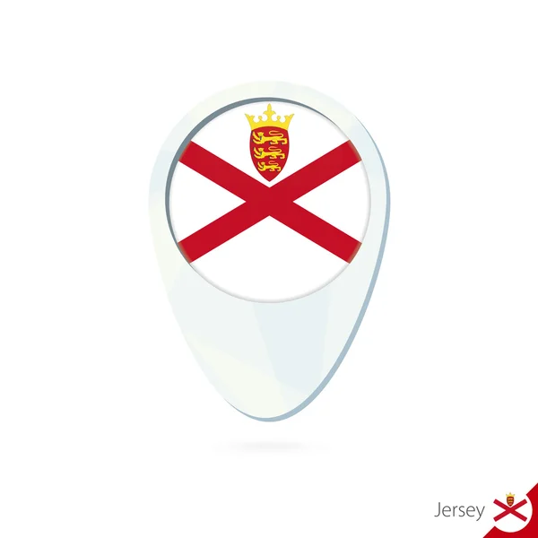 Jersey drapeau carte localisation broche icône sur fond blanc . — Image vectorielle
