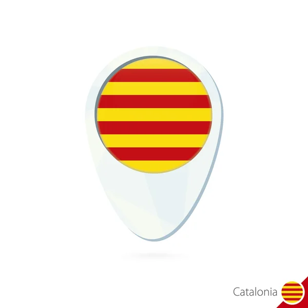 Catalonia flag location map pin icon on white background. — Stock Vector