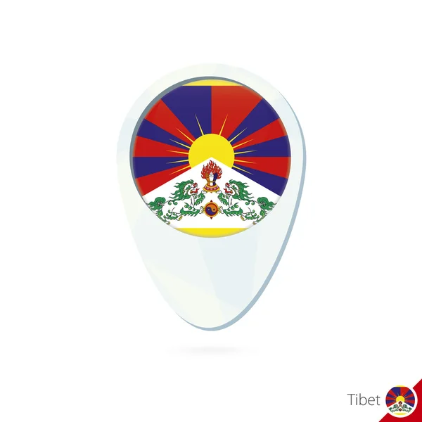 Tibet Flagge Standort Karte Pin-Symbol auf weißem Hintergrund. — Stockvektor