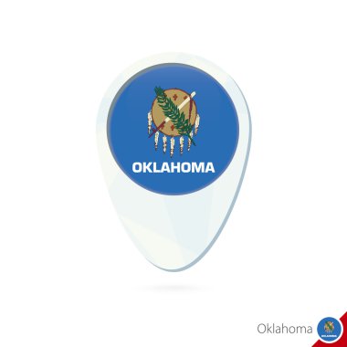 USA State Oklahoma flag location map pin icon. clipart