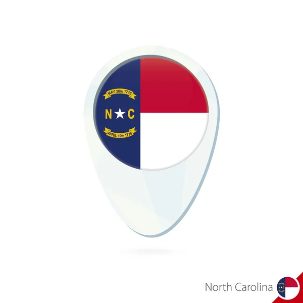 USA-delstaten North Carolina flaggikonen plats karta pin. — Stock vektor