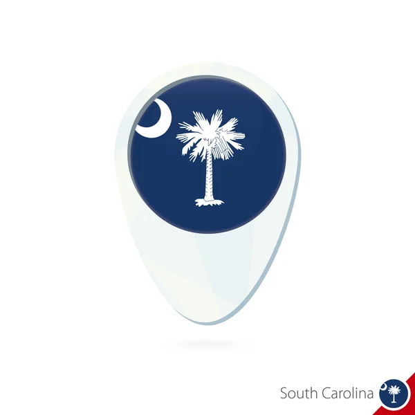 Κράτους ΗΠΑ Νότια Καρολίνα σημαία τοποθεσία χάρτη εικονίδιο καρφιτσώματος. — Διανυσματικό Αρχείο