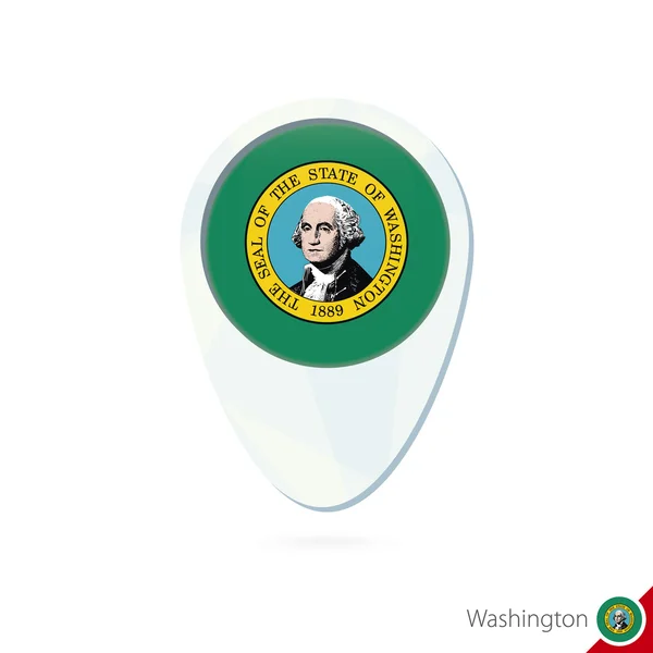 USA Zustand Washington Flagge Standort Karte Pin-Symbol. — Stockvektor