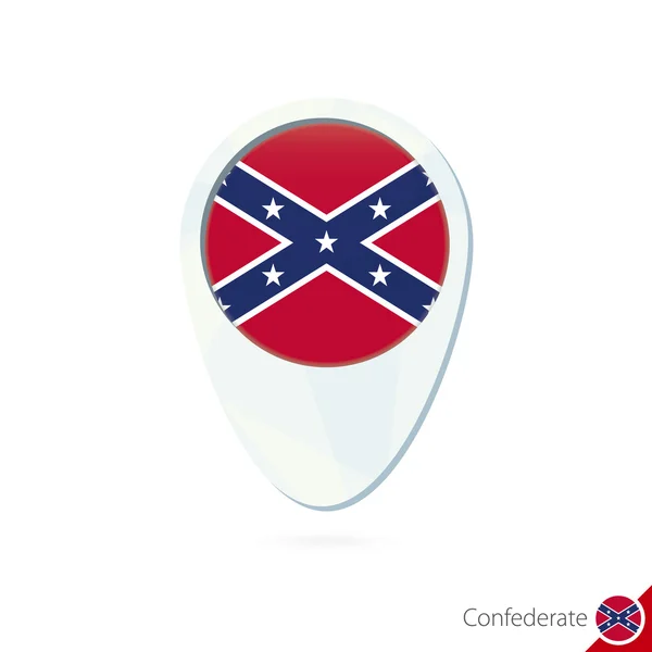 USA State Confederate flag location map pin icon. — Stock Vector