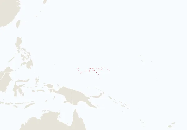 突出显示的密克罗尼西亚地图与大洋洲. — 图库矢量图片