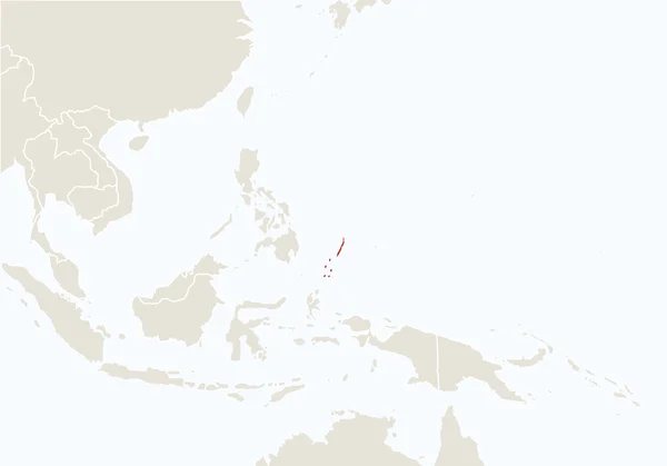 Oceânia com destaque Palau mapa . — Vetor de Stock