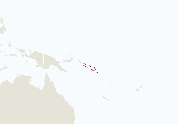 Oceania con mappa evidenziata Isole Salomone . — Vettoriale Stock