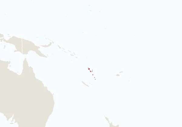 Oceania com destaque Vanuatu mapa . — Vetor de Stock