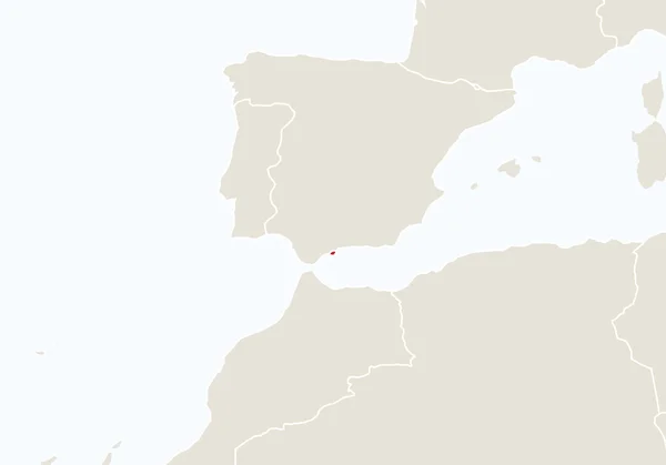 強調表示されたジブラルタル地図とヨーロッパ. — ストックベクタ