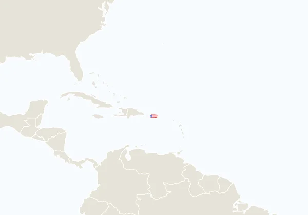 Южная Америка с выделенной картой Пуэрто-Рико . — стоковый вектор