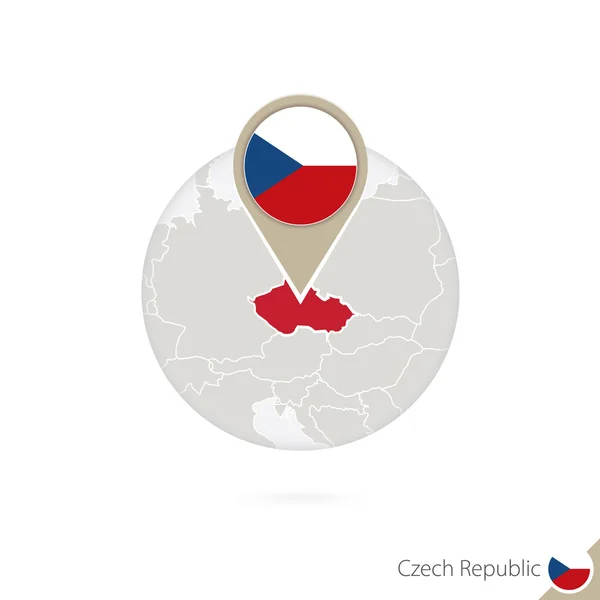 Czechy Mapa i flaga w okręgu. Mapa Republiki Czeskiej. — Wektor stockowy