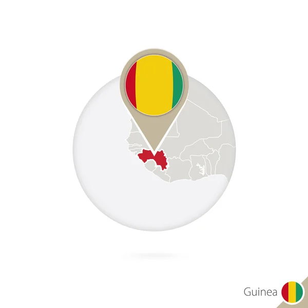 Mapa Guineje a vlajka v kruhu Mapa Guinejské, Guinejské vlajky. — Stockový vektor