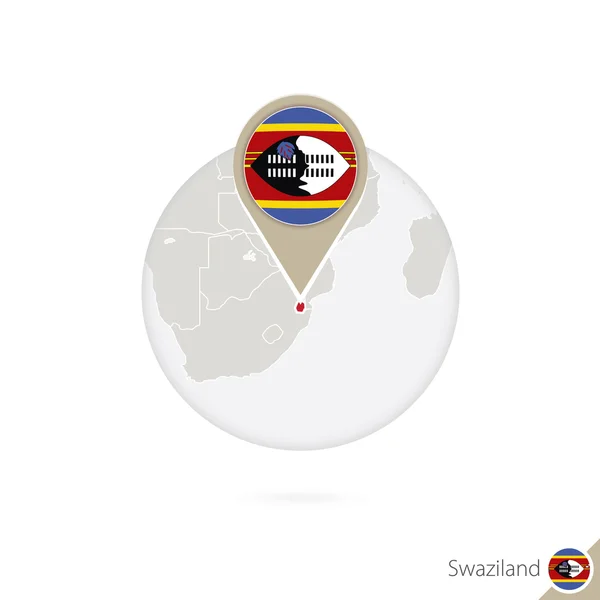 Suazilandia mapa y bandera en círculo. Mapa online de Swazilandia . — Vector de stock