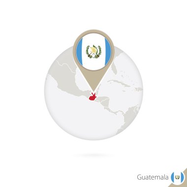 Guatemala harita ve daire içinde bayrak. Guatemala haritası, Guatemala fl