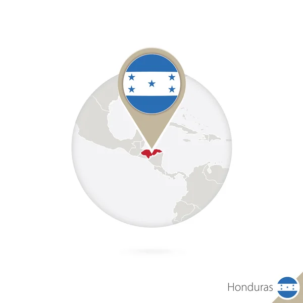 Honduras Karte und Fahne im Kreis. Karte von honduras, honduras Flagge — Stockvektor