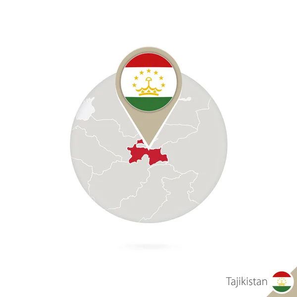 Tádžikistán mapa a vlajky v kruhu. Mapa z Tádžikistánu. — Stockový vektor