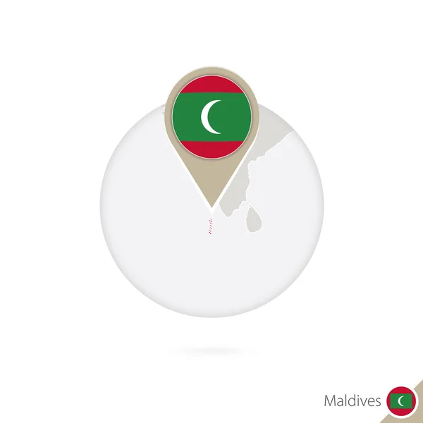 Maldivas mapa y bandera en círculo. Mapa online de Maldivas . — Vector de stock