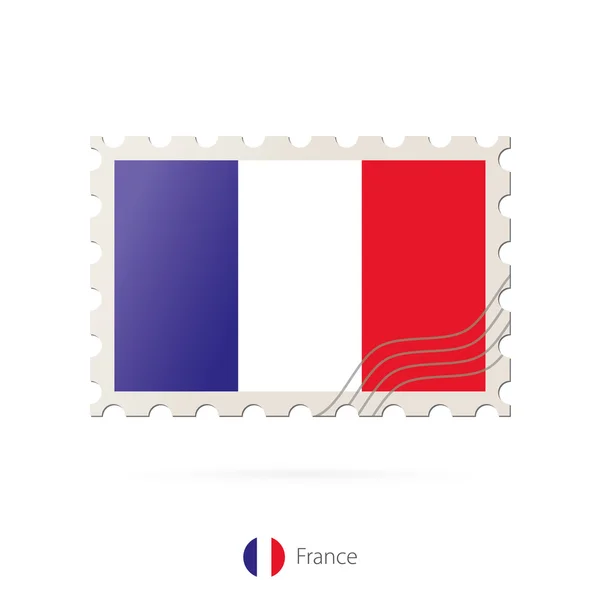 Fransa bayrağı resmi ile posta pulu. — Stok Vektör