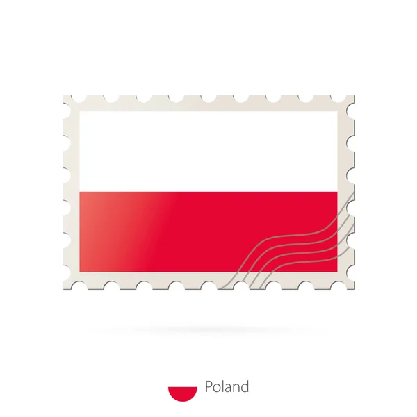 Frimärke med bilden av Polen flagga. — Stock vektor
