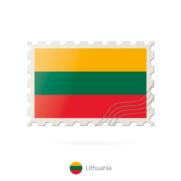 Postage stamp with the image of Lithuania flag. — Stock Vector