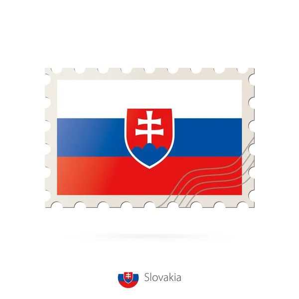 Briefmarke mit dem Bild der slowakischen Flagge. — Stockvektor