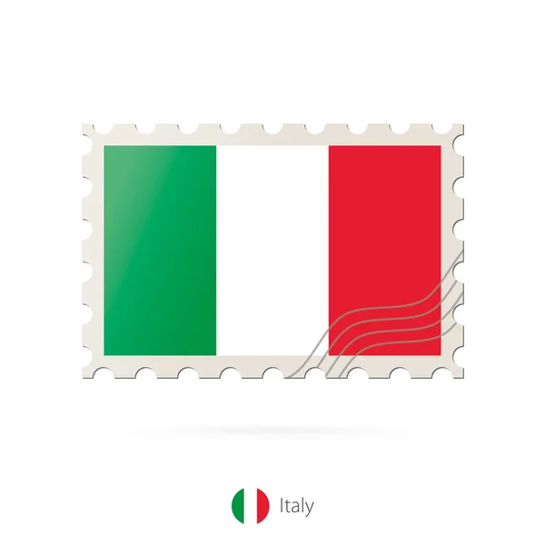 Briefmarke mit dem Konterfei der italienischen Flagge. — Stockvektor