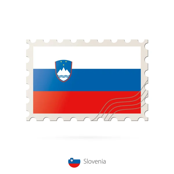 Postage stamp with the image of Slovenia flag. — Stock Vector