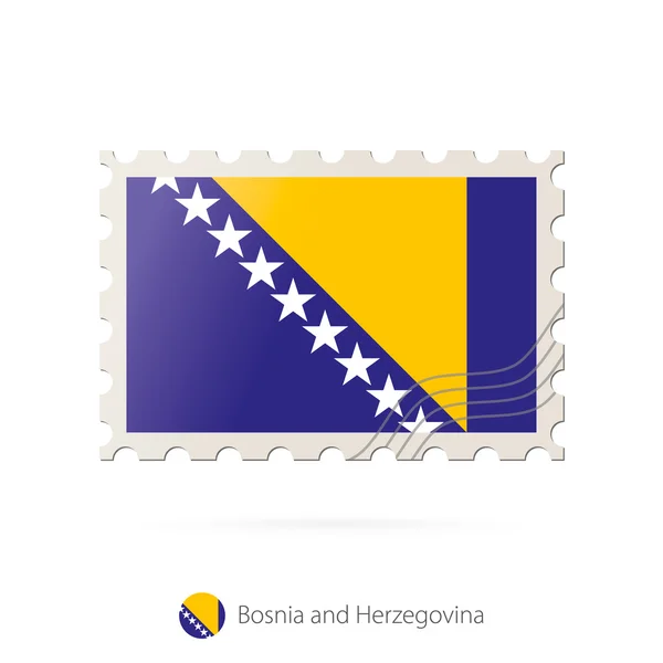 Frimärke med bilden av Bosnien och Hercegovina flagga. — Stock vektor