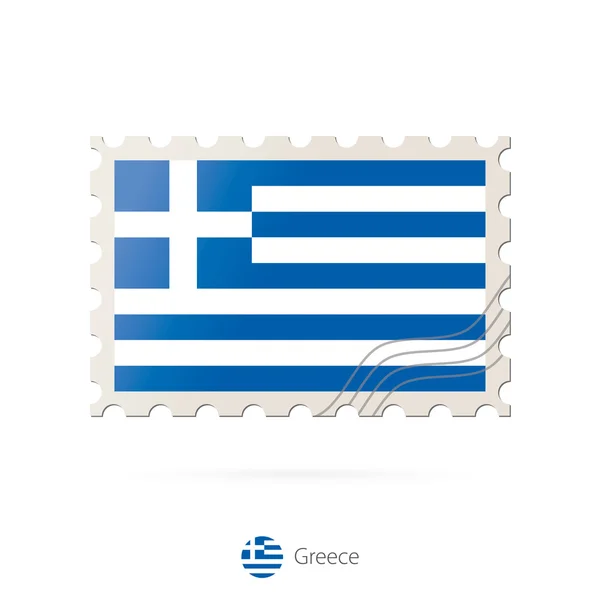 Γραμματόσημο με την εικόνα της ελληνικής σημαίας. — Διανυσματικό Αρχείο