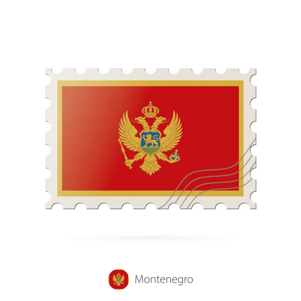 Postzegel met het beeld van Montenegro vlag. — Stockvector
