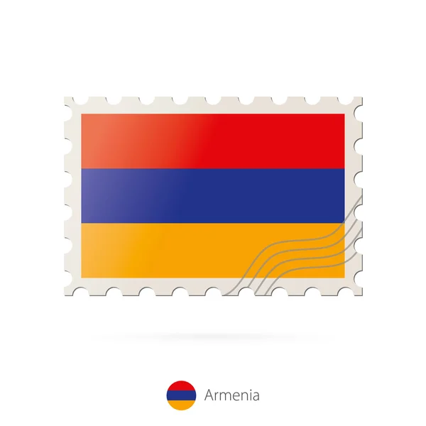 Sello postal con la imagen de la bandera de Armenia . — Vector de stock