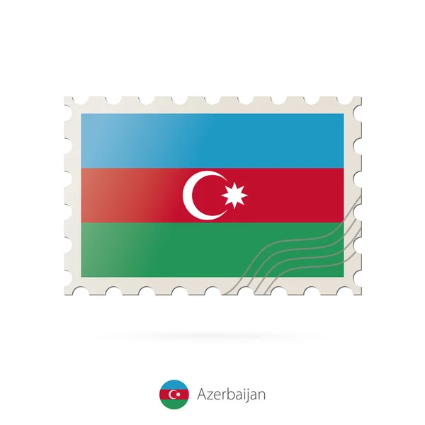 Poštovní razítko s obrazem Ázerbájdžánské vlajky. — Stockový vektor
