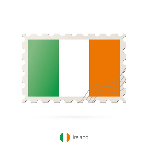 Timbre-poste avec l'image du drapeau d'Irlande . — Image vectorielle