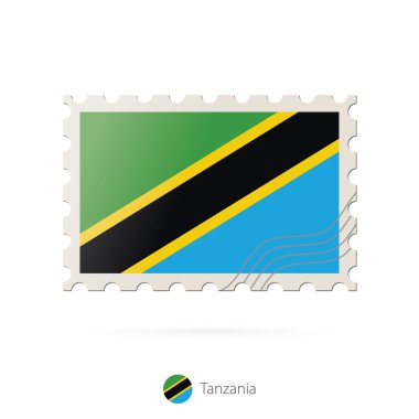 Posta pulu Tanzanya bayrak görüntüsü ile.