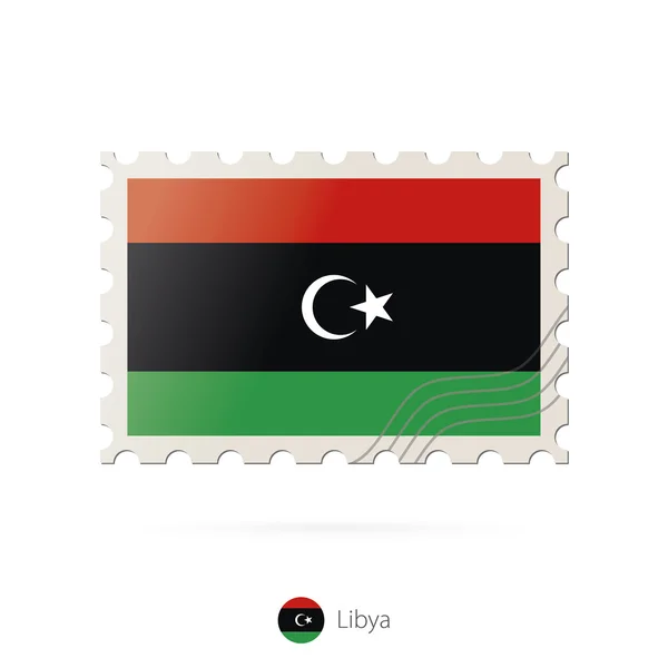 Znaczek pocztowy z wizerunkiem Libia flag. — Wektor stockowy