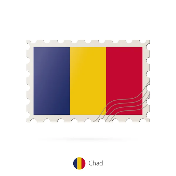 Sello postal con la imagen de la bandera de Chad . — Vector de stock