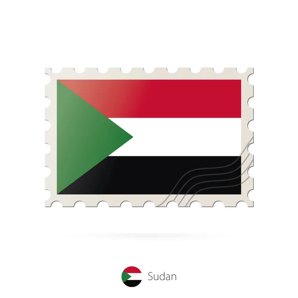 Posta pulu Sudan bayrağı görüntü ile. — Stok Vektör
