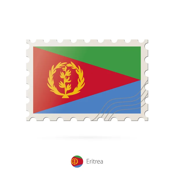 Carimbo postal com a imagem da bandeira da Eritreia . — Vetor de Stock